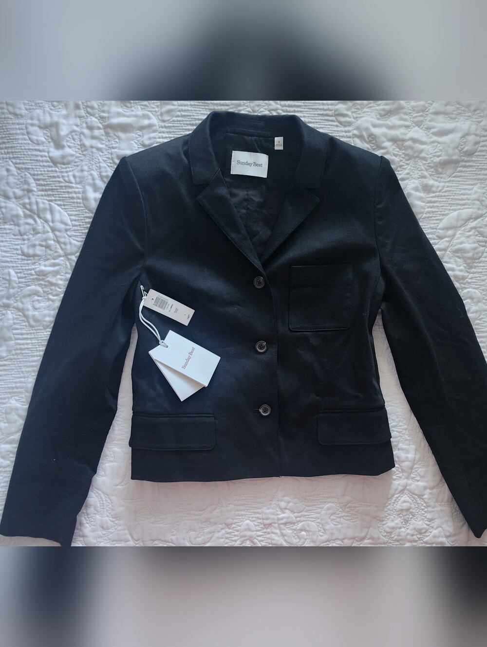 NWT Aritzia Sunday Best Black Structured Cropped Blazer Jacket - Size 4